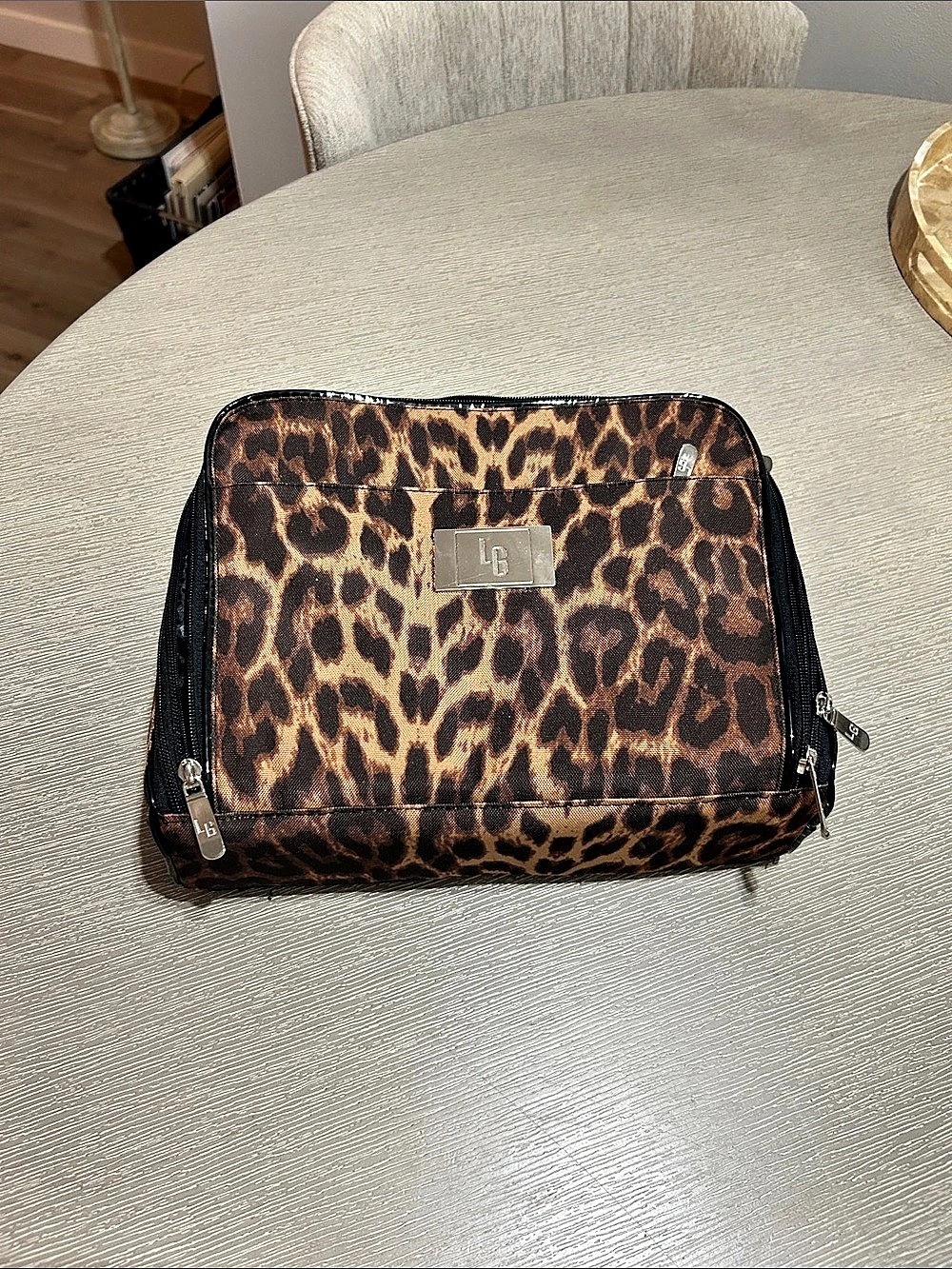 Lori Greiner Leopard Print Cosmetic Travel Bag
